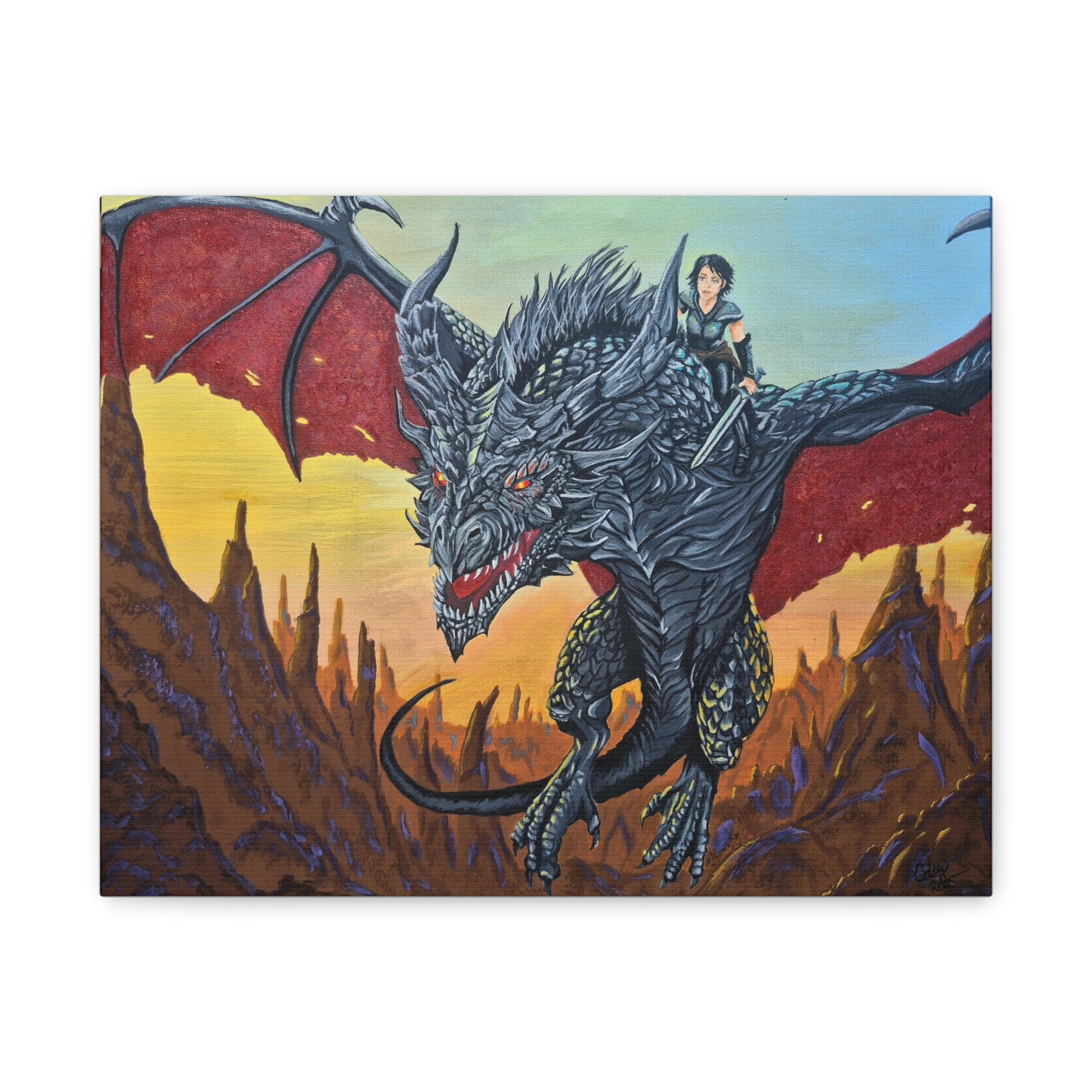 Epic Dragon Adventure Wall Art - Matte Canvas Print