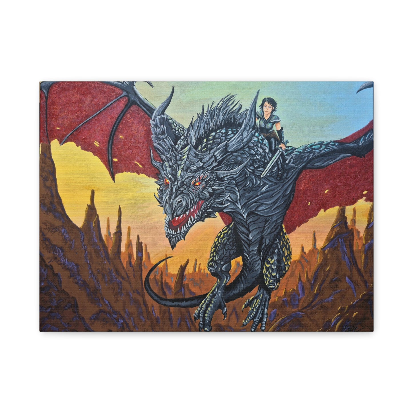 Epic Dragon Adventure Wall Art - Matte Canvas Print