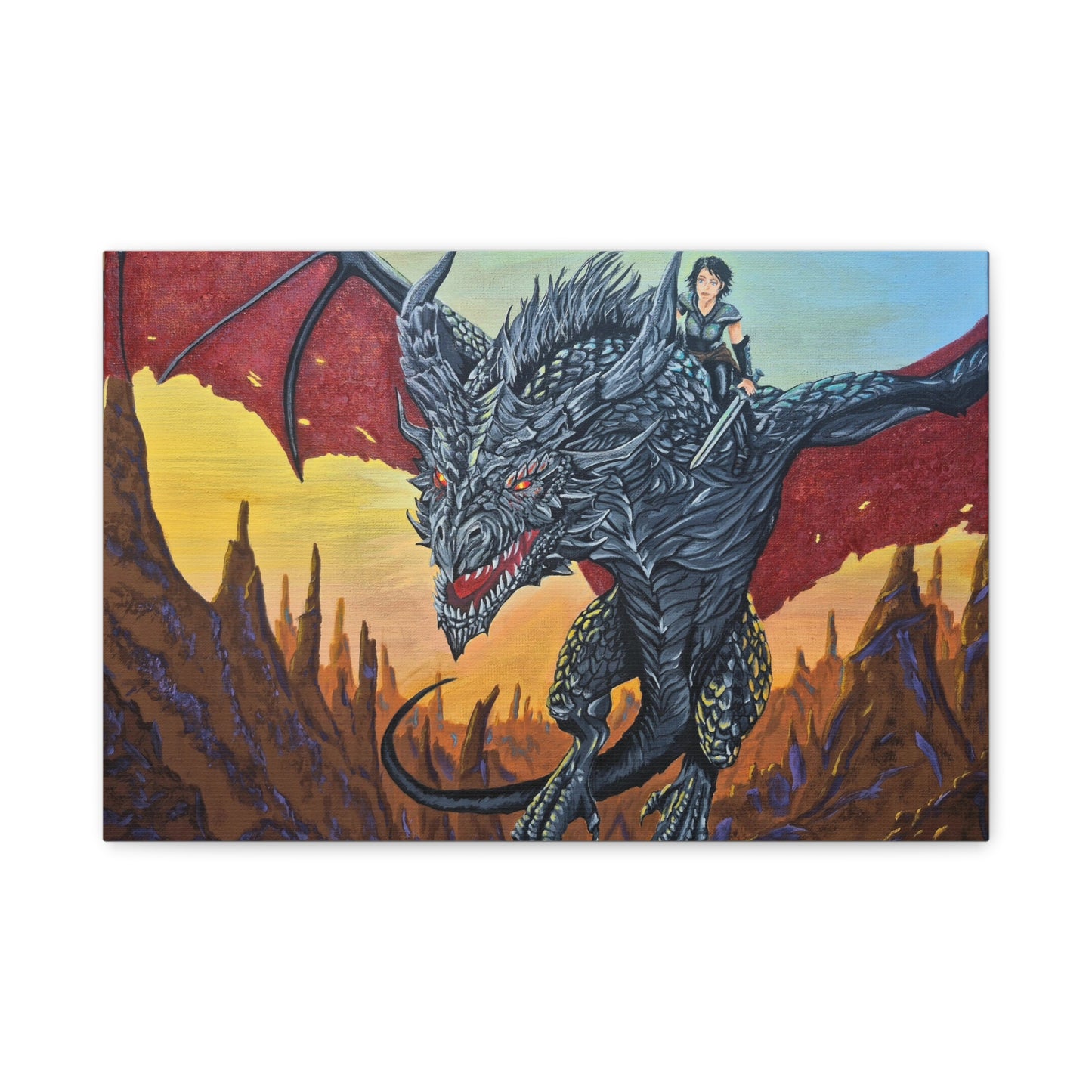 Epic Dragon Adventure Wall Art - Matte Canvas Print