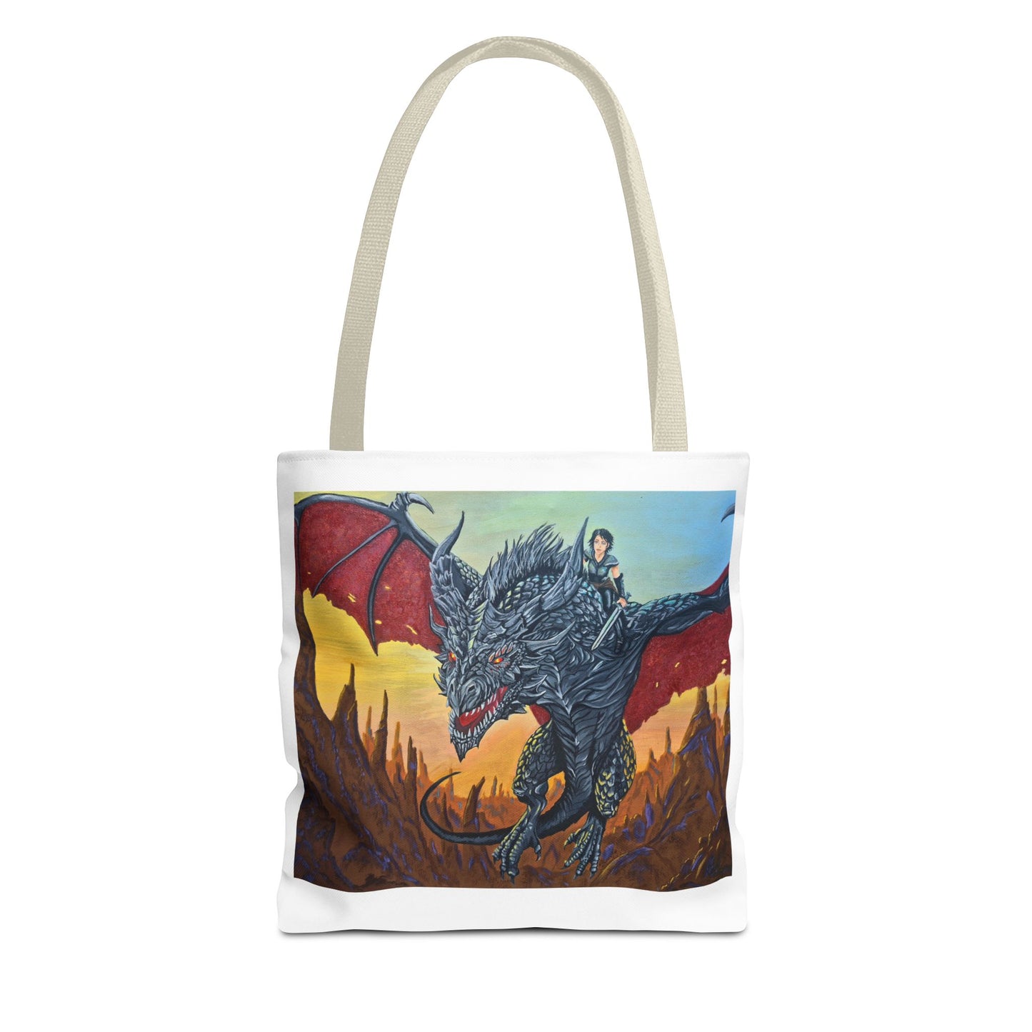 Fantasy Dragon Rider Tote Bag | Perfect for Nerds & Adventurers