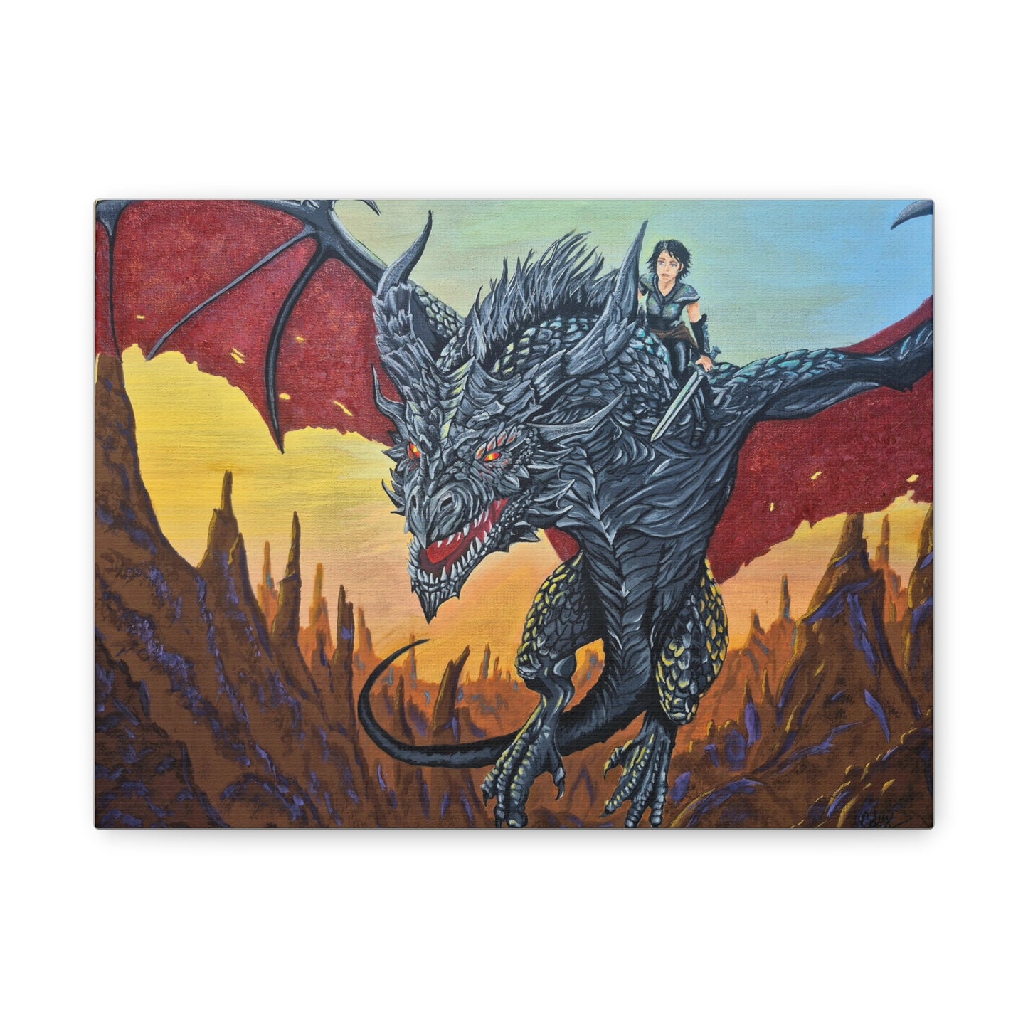 Epic Dragon Adventure Wall Art - Matte Canvas Print