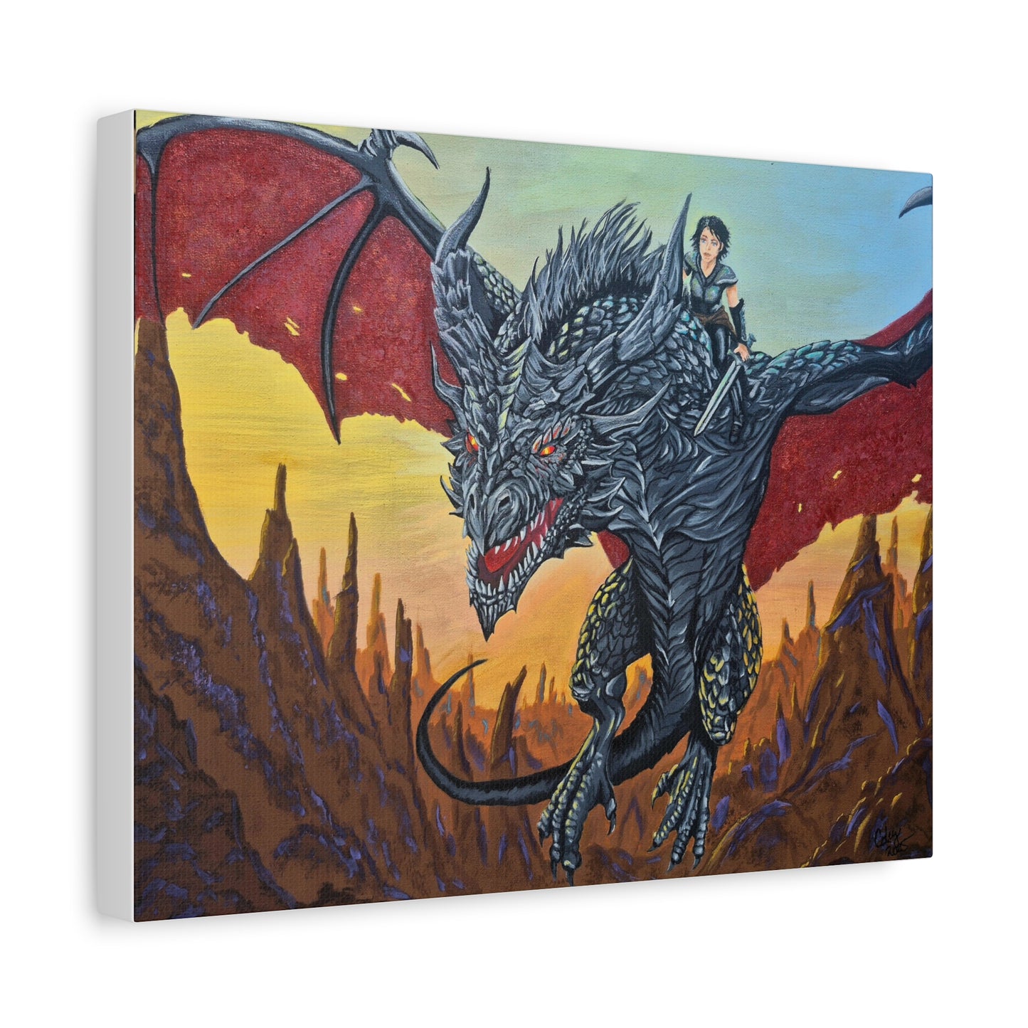 Epic Dragon Adventure Wall Art - Matte Canvas Print