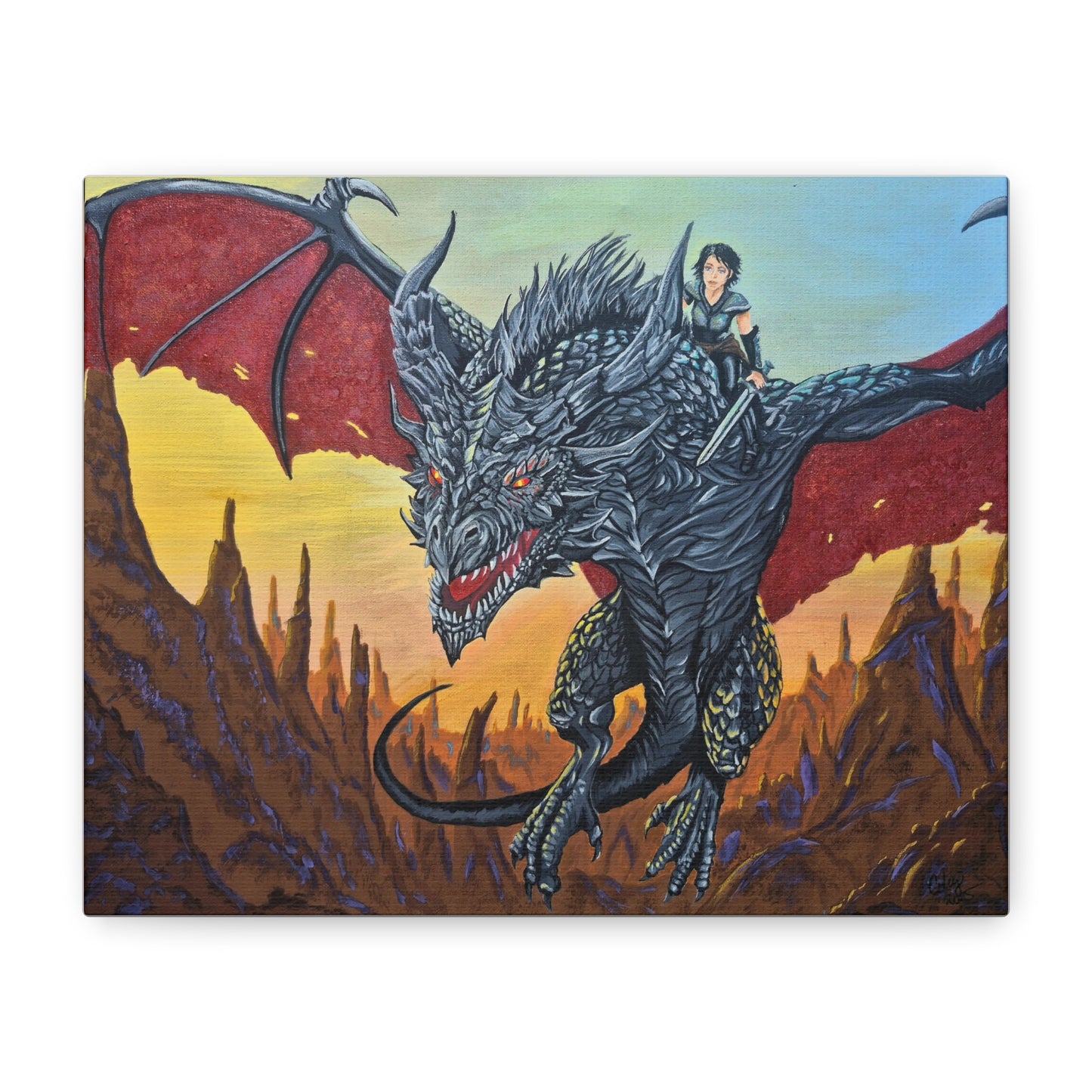Epic Dragon Adventure Wall Art - Matte Canvas Print