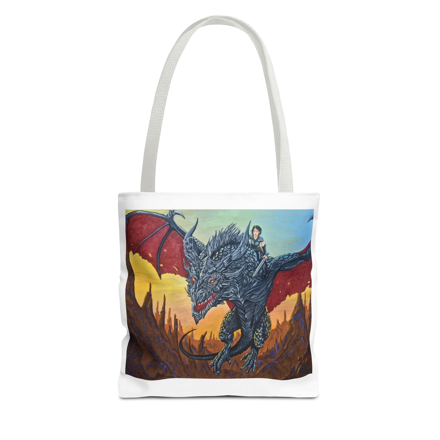 Fantasy Dragon Rider Tote Bag | Perfect for Nerds & Adventurers