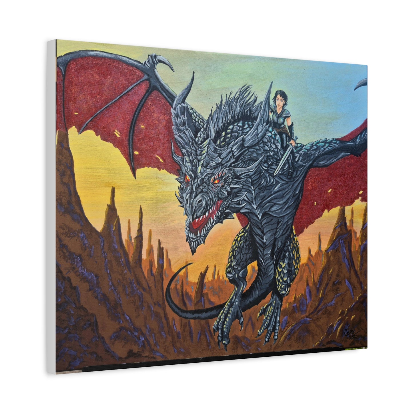 Epic Dragon Adventure Wall Art - Matte Canvas Print