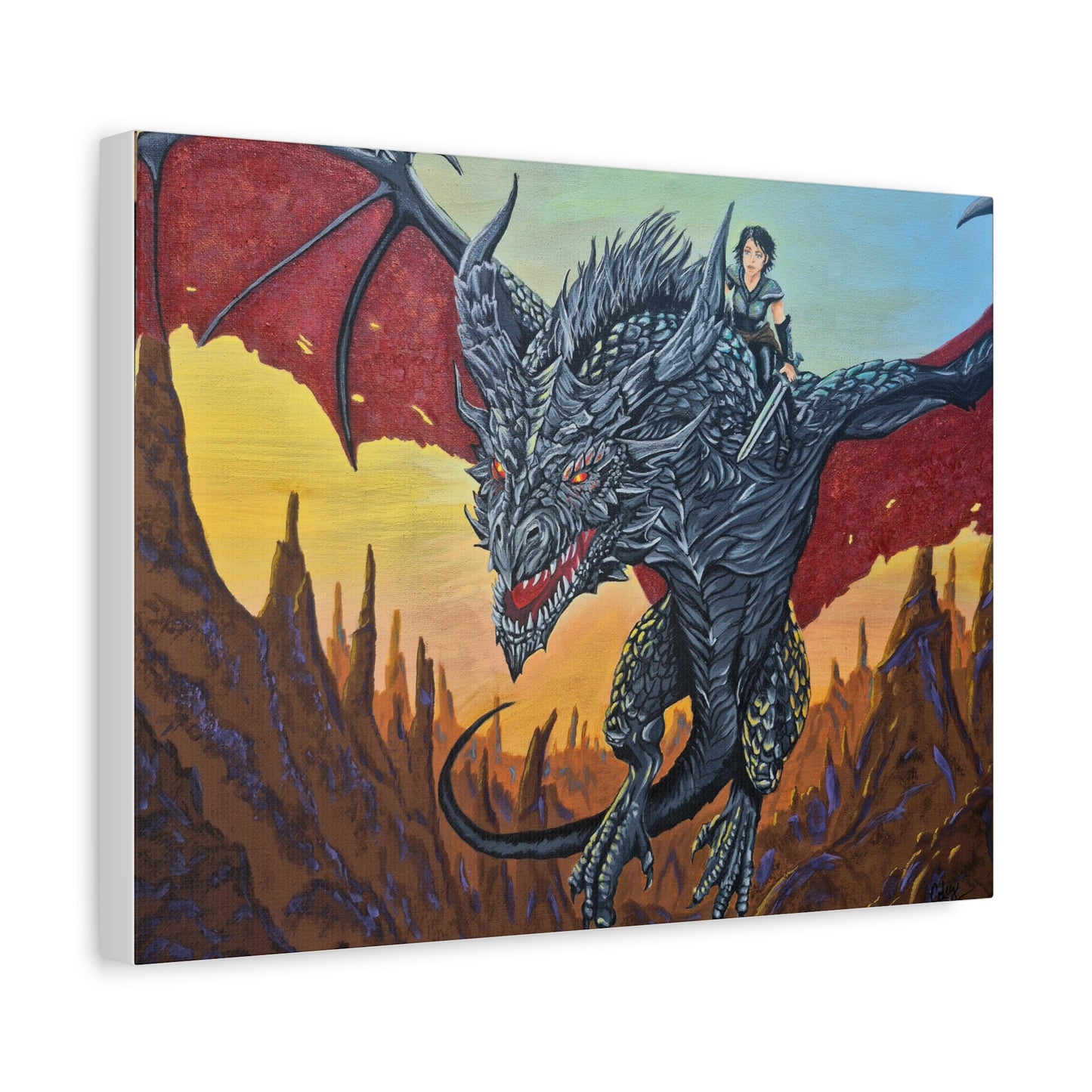 Epic Dragon Adventure Wall Art - Matte Canvas Print
