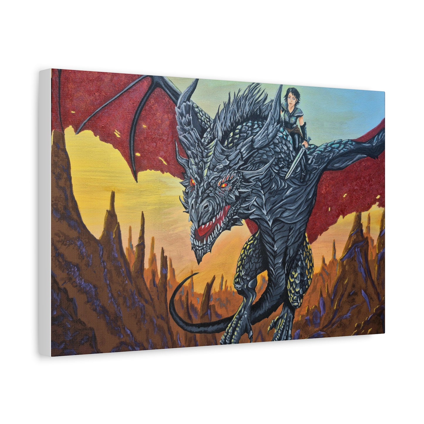 Epic Dragon Adventure Wall Art - Matte Canvas Print