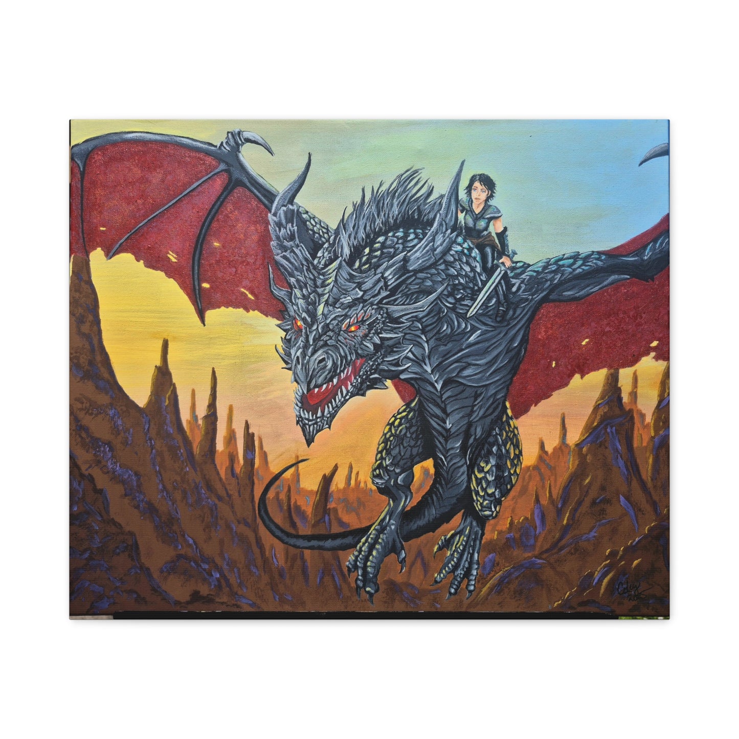 Epic Dragon Adventure Wall Art - Matte Canvas Print
