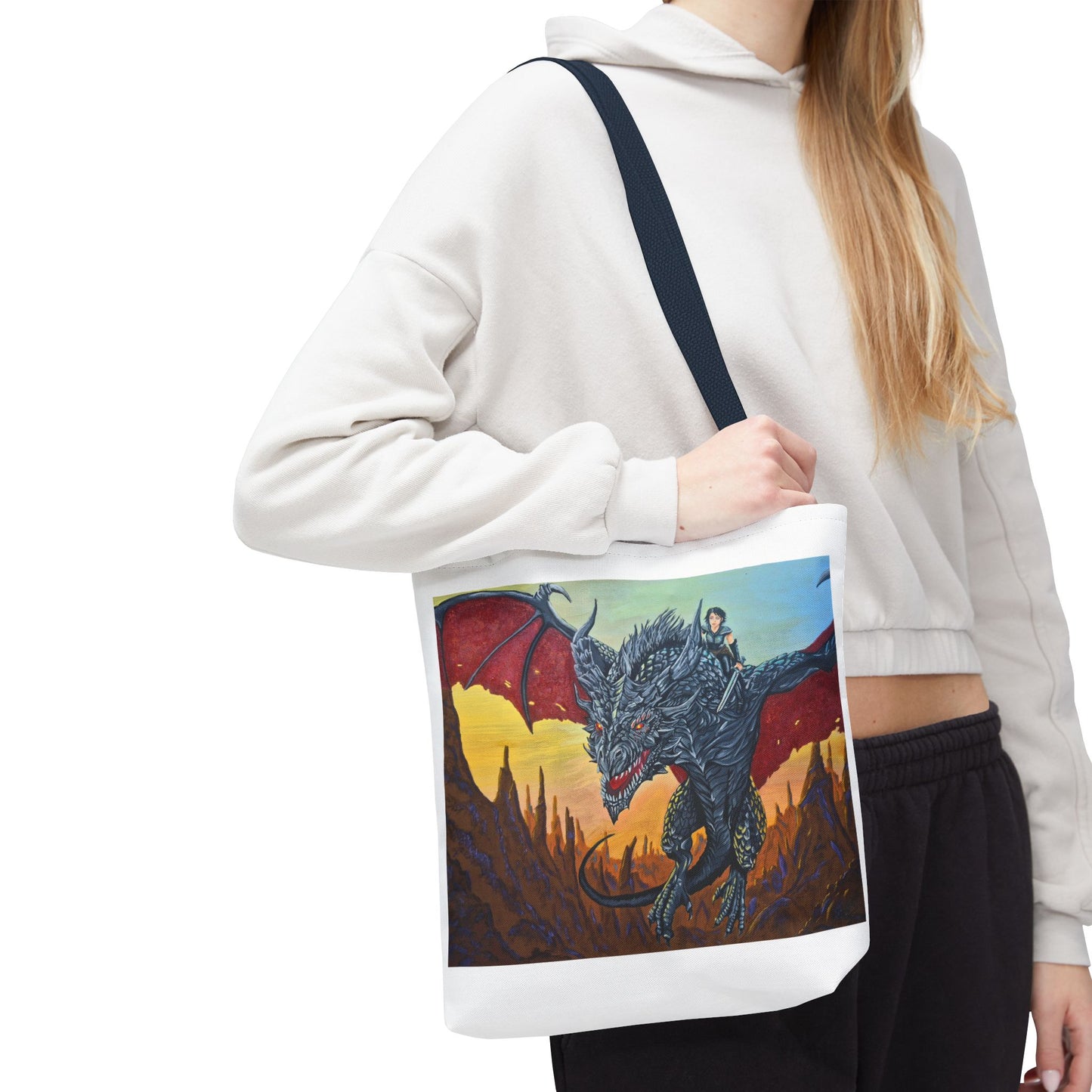 Fantasy Dragon Rider Tote Bag | Perfect for Nerds & Adventurers