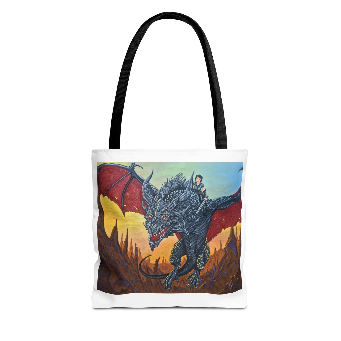Fantasy Dragon Rider Tote Bag | Perfect for Nerds & Adventurers