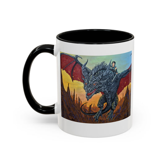 Dragons in Flight Coffee Mug, Fantasy Mug for Dragon Lovers, Unique Gift for Gamers, Art Mug, 11oz 15oz